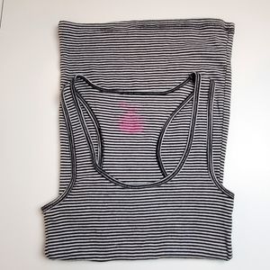 No Boundaries Black and White Striped Tank Top